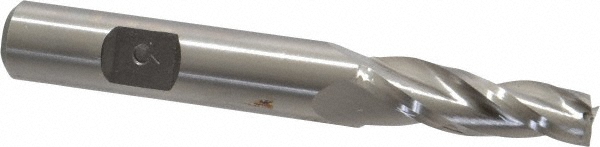 Made in USA M-404 Tapered End Mill: 3 &deg; per Side, 1/4" Small Dia, 1" LOC, 3 Flutes, High Speed Steel, Square End Image