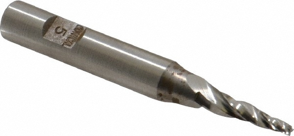 Made in USA O-103 Tapered End Mill: 5 &deg; per Side, 3/32" Small Dia, 3/4" LOC, 3 Flutes, High Speed Steel, Square End Image