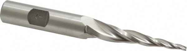 Made in USA O-108 Tapered End Mill: 5 &deg; per Side, 3/32" Small Dia, 2" LOC, 3 Flutes, High Speed Steel, Square End Image