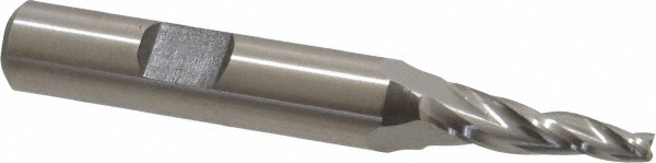 Made in USA O-203 Tapered End Mill: 5 &deg; per Side, 1/8" Small Dia, 3/4" LOC, 3 Flutes, High Speed Steel, Square End Image