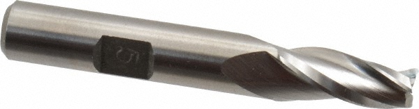 Made in USA O-403 Tapered End Mill: 5 &deg; per Side, 1/4" Small Dia, 3/4" LOC, 3 Flutes, High Speed Steel, Square End Image