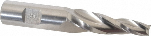 Made in USA O-609 Tapered End Mill: 5 &deg; per Side, 3/8" Small Dia, 2-1/4" LOC, 3 Flutes, High Speed Steel, Square End Image