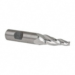 Made in USA R-305 Tapered End Mill: 7 ° per Side, 3/16" Small Dia, 1-1/4" LOC, 3 Flutes, High Speed Steel, Square End Image