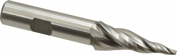 Made in USA T-106 Tapered End Mill: 10 ° per Side, 3/32" Small Dia, 1-1/2" LOC, 3 Flutes, High Speed Steel, Square End Image