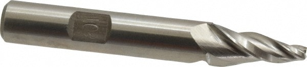 Made in USA T-203 Tapered End Mill: 10 ° per Side, 1/8" Small Dia, 3/4" LOC, 3 Flutes, High Speed Steel, Square End Image