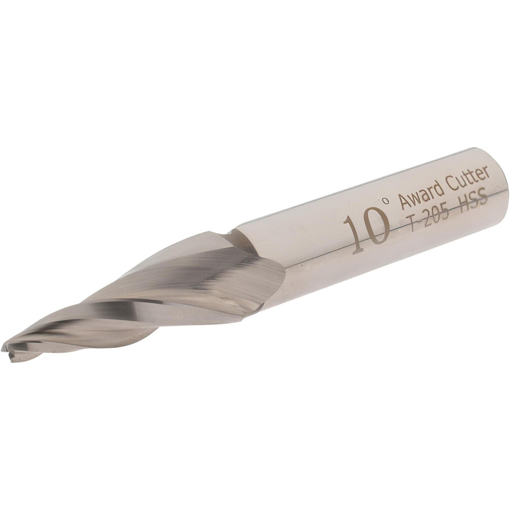 Made in USA Tapered End Mill 10 deg Angle per Side, 1/8" Small Dia