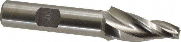 Made in USA T-405 Tapered End Mill: 10 ° per Side, 1/4" Small Dia, 1-1/4" LOC, 3 Flutes, High Speed Steel, Square End Image