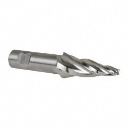 Made in USA T-409 Tapered End Mill: 10 ° per Side, 1/4" Small Dia, 2-1/4" LOC, 3 Flutes, High Speed Steel, Square End Image