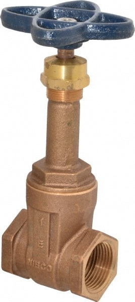 NIBCO NL0500A Gate Valve: Rising Stem, 1" Pipe, Threaded, Bronze Image