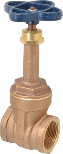 NIBCO NL0500B Gate Valve: Rising Stem, 1-1/4" Pipe, Threaded, Bronze Image