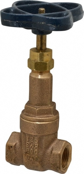 NIBCO NL05005 Gate Valve: Rising Stem, 3/8" Pipe, Threaded, Bronze Image