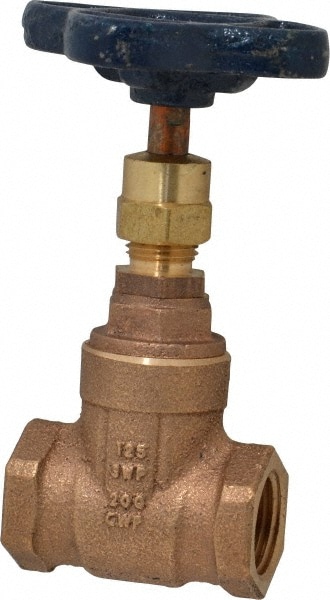 NIBCO NL0J006 Gate Valve: Non-Rising Stem, 1/2" Pipe, Threaded, Bronze Image