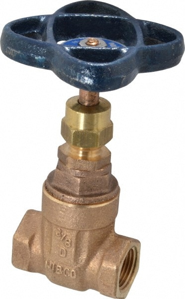 NIBCO NL0J005 Gate Valve: Non-Rising Stem, 3/8" Pipe, Threaded, Bronze Image