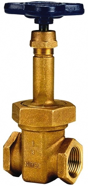 NIBCO NL0Z00B Gate Valve: Rising Stem, 1-1/4" Pipe, Threaded, Bronze Image