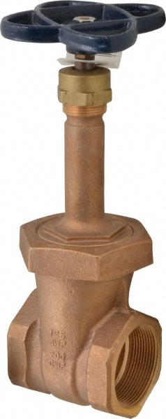 NIBCO NL0Z00D Gate Valve: Rising Stem, 2" Pipe, Threaded, Bronze 