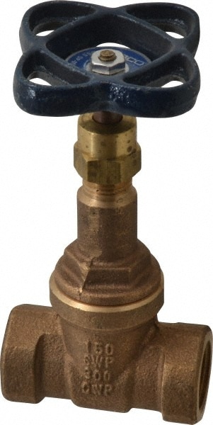 NIBCO NL1C006 Gate Valve: Rising Stem, 1/2" Pipe, Threaded, Bronze Image