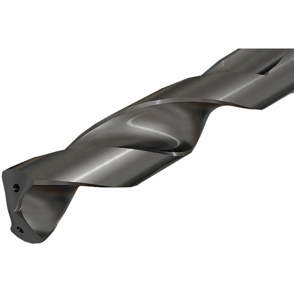 Iscar 0.687" Spiral Flute Solid Carbide Screw Machine Drill Bit - TiAlN Finish, Right Hand Cut, 2.35" Flute Length, 4.36" OAL, Straight Shank