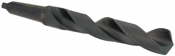 Taper Shank Drill Bit: 1-1/2" Dia, 4MT, 118 &deg; Point, High Speed Steel - Oxide Finish, 9-3/8" Flute Length, 15" OAL, Standard Point, Spiral Flute