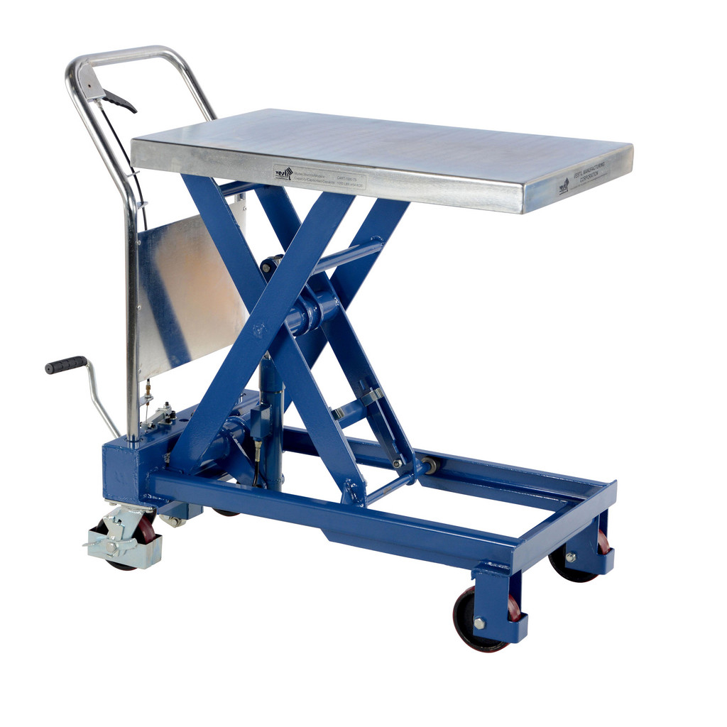 Vestil 1,000 Lb Capacity Hydraulic Scissor Elevating Cart - 15-1/2" Lift Height, 32" Platform Length x 19-3/4" Platform Width | Part #CART-1000-TS