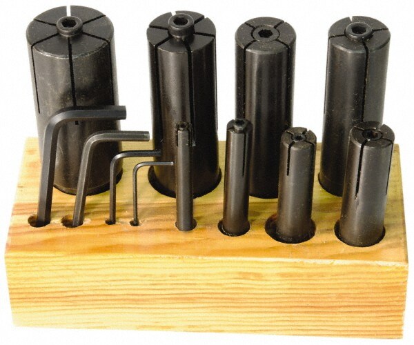 Expanding Lathe Arbor Sets; Shank Diameter: 1in ; Material: Low Carbon Steel ; Number of Arbors: 8