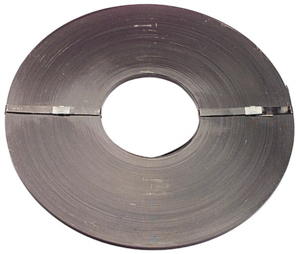 Steel Strapping: 1/2" Wide, 865' Long, 0.02" Thick, Ribbon Coil