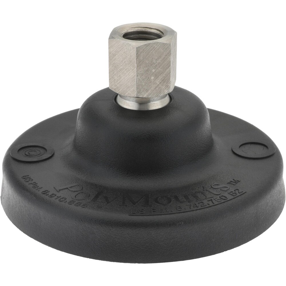 10000 Lb Capacity, 2-1/4" OAL, Stainless Steel Stud, Tapped Pivotal Socket Mount Leveling Pad