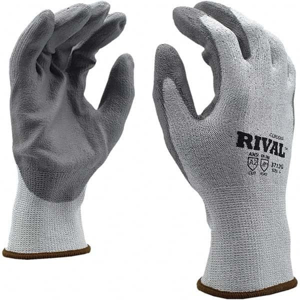 Cut-Resistant Gloves: Size XS, ANSI Cut A2, Polyurethane, HPPE