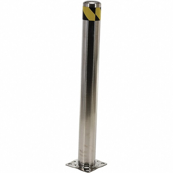Bollard: Silver, Stainless Steel