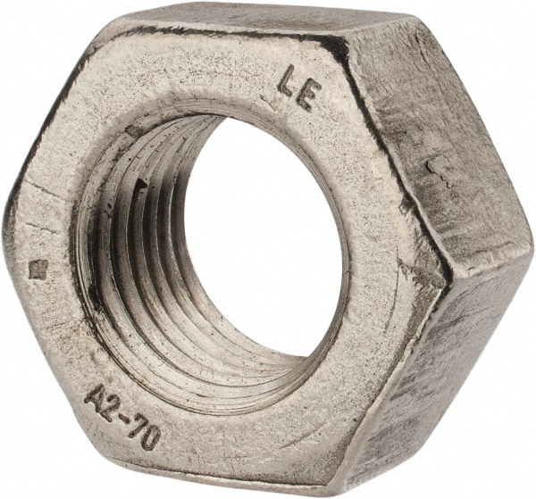 Hex Nut: M33 x 3.50, Grade 18-8 & Austenitic Grade A2 Stainless Steel, Uncoated