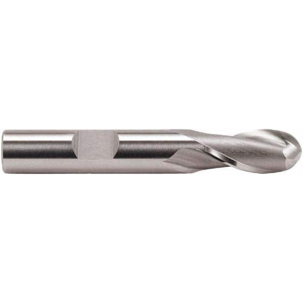 Ball End Mill: 0.2188" Dia, 0.5" LOC, 2 Flute, Cobalt