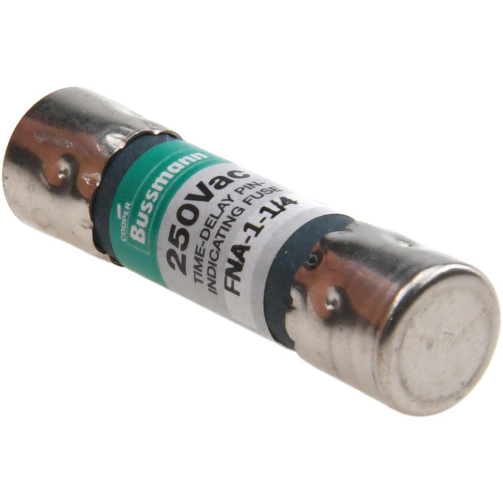 Cooper Bussmann Pin Indicator Fuse: Time Delay, 250 V, 1.2500 A - 1-1/2" OAL, 200 at 250V A Rating | Part #FNA-1-1/4