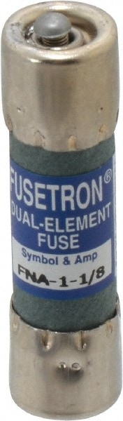 Cartridge Time Delay Fuse: 1.13 A, 1-1/2" OAL