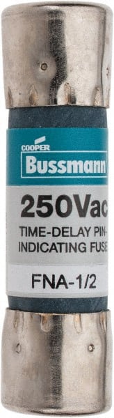 Cooper Bussmann FNA-1/2 Cartridge Time Delay Fuse: 0.5 A, 1-1/2" OAL 