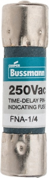 Cartridge Time Delay Fuse: 0.25 A, 1-1/2" OAL