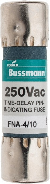 Cartridge Time Delay Fuse: 0.4 A, 1-1/2" OAL