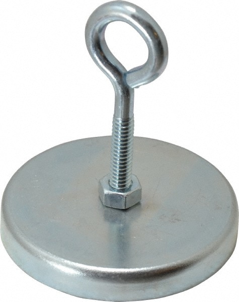 2.63" Diam, 3/8" Cup Height, 2-1/4" Overall Height, 100 Lb Average Pull Force, 100 Lb Max Pull Force, Neodymium Rare Earth Cup Magnet