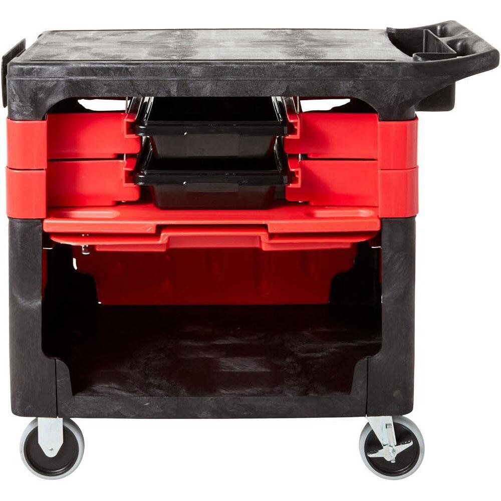 Trade Cart Mobile Work Center: 38" OAD, 2 Drawer, 2 Shelf