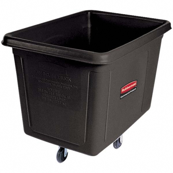 Rubbermaid FG460800BLA Polyethylene Basket Truck: 8 cu ft, 300 lb Capacity 