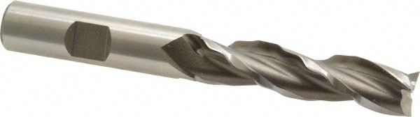 Weldon 65704-00-W 1/2" Diam 3-Flute 30° High Speed Steel Square Roughing & Finishing End Mill Image