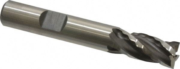 Weldon 65802-00-W 3/8" Diam 4-Flute 30° High Speed Steel Square Roughing & Finishing End Mill Image