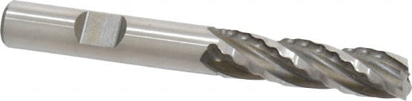 Weldon 65804-00-W 3/8" Diam 4-Flute 30° High Speed Steel Square Roughing & Finishing End Mill 