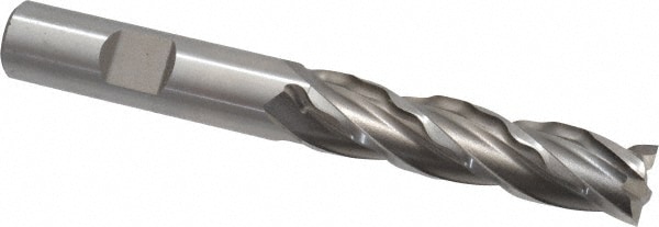 Weldon 66108-00-W 1/2" Diam 4-Flute 30° High Speed Steel Square Roughing & Finishing End Mill Image