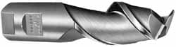 Weldon 57432-00-W Square End Mill: 3/8" Dia, 2 Flutes, 1-1/2" LOC, Solid Carbide, 45 ° Helix 