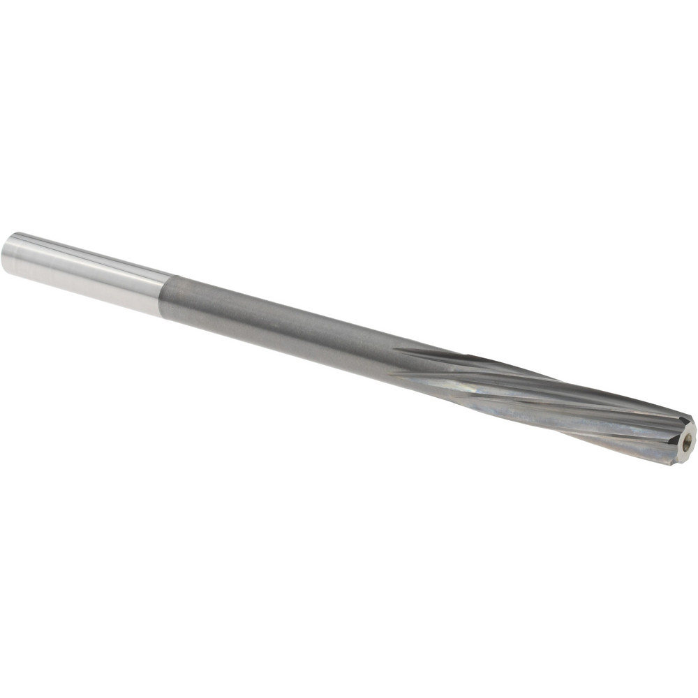Chucking Reamer: 6.36 mm Dia, 3-31/32" OAL, 1-7/64" Flute Length, Spiral Flute, Straight-Cylindrical Shank, Solid Carbide