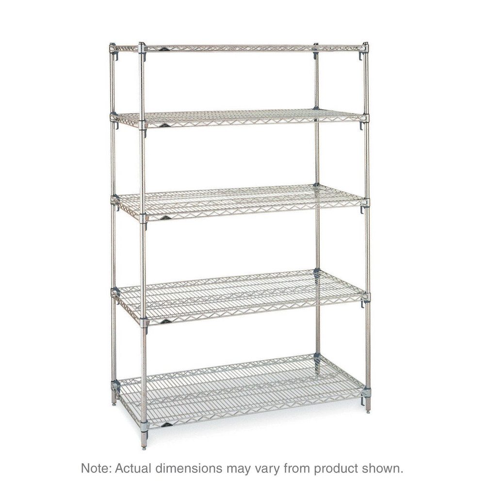 Starter Unit Wire Shelving: 5 Shelves - 36" Wide, 24" Deep, 74" High