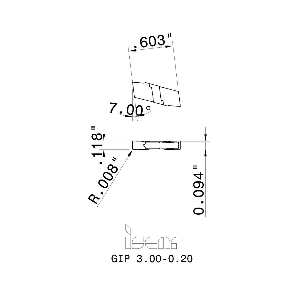 あすつく対応 「直送」 イスカル GEPI 3.00-0.20（IC08）  カットグリップチップ GEPI IC08 GEPI3.000.20IC08 Iscar Brazil | Torneamento \u003e Canal⁄Torneamento e Corte \u003e Pastilhas