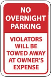 parking overnight away sign towed violators expense aluminum owner wide nmc tow mscdirect