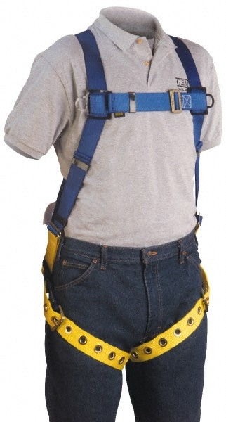 Fall Protection Harnesses: 350 Lb, Quick-Connect Style, Size Universal, Webbing, Hips