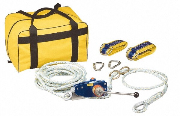 Horizontal Lifeline Systems; Length (Feet): 60.0 ; Diameter (Inch): 5/8 ; Contents: (2) Anchor Slings; (2) Carabiners; (2) Lanyards; (2) O-Rings; Carrying Bag; Lifeline; Unitensioner ; PSC Code: 4240