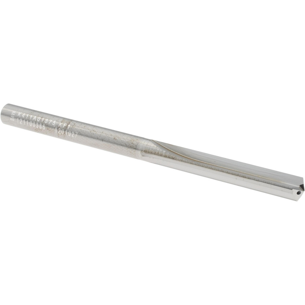 Straight-Flute Drill Bit: 3/16" Dia, 130 deg Point, Solid Carbide